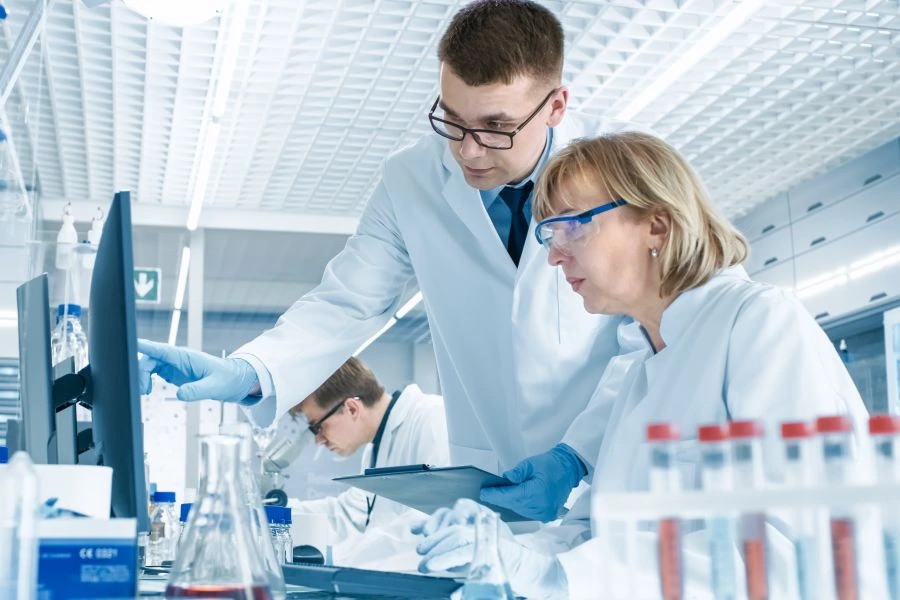 Researchers in a lab